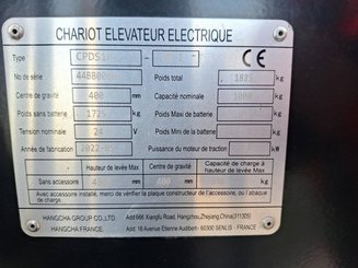 Chariot élévateur frontal 3 roues Hangcha X3W10-I (CPDS10-XD4-I) - 6