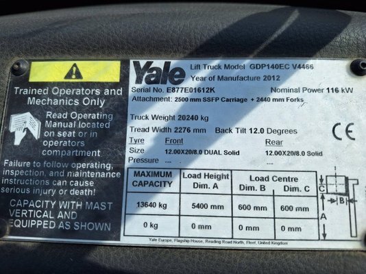 Unknown range 207 Yale GDP140EC